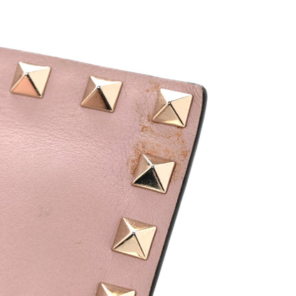 Valentino Garavani Calfskin Rockstud Coin Case Card Holder Water Rose 9 of 9