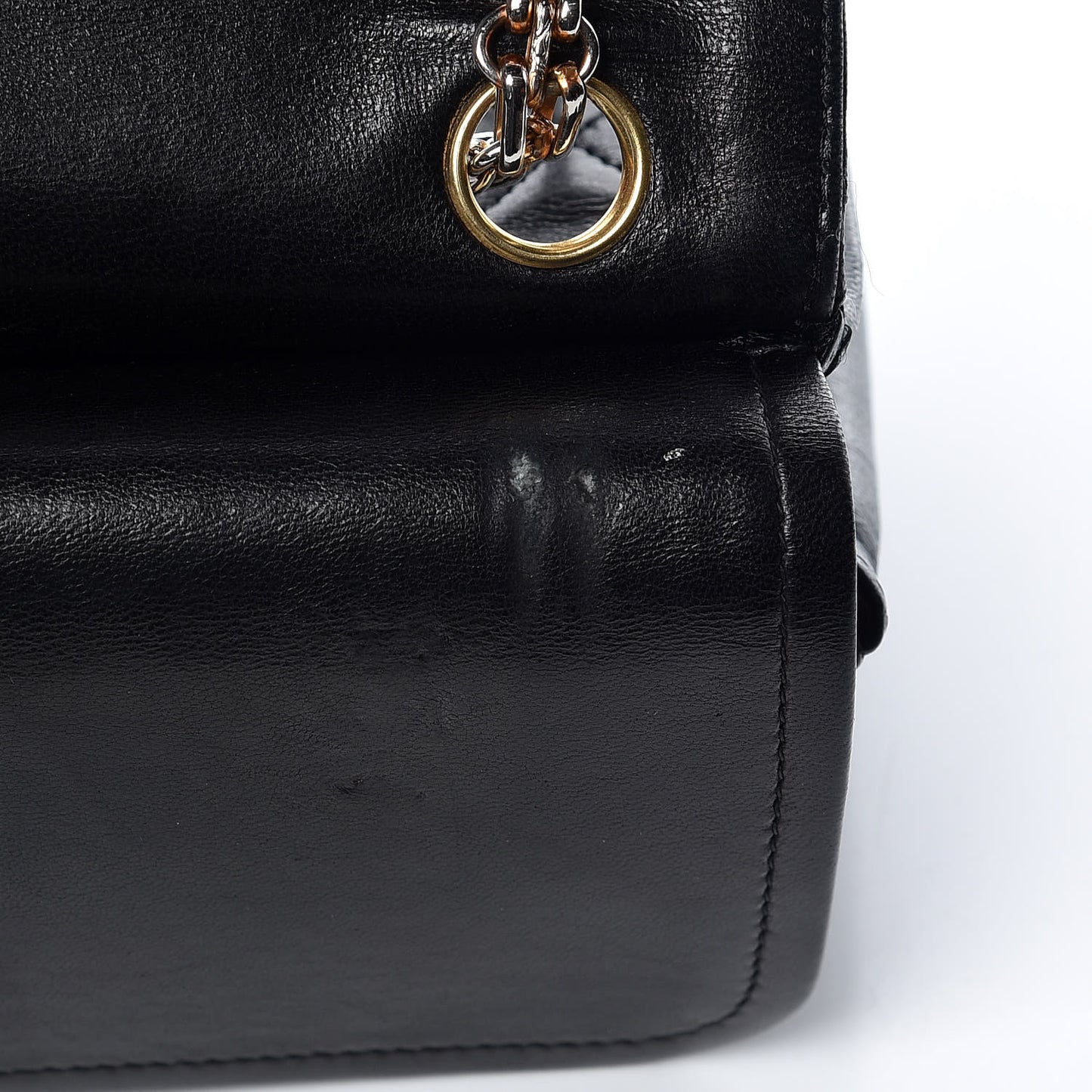 Lambskin Quilted Medium Double Flap Bijoux Chain Black