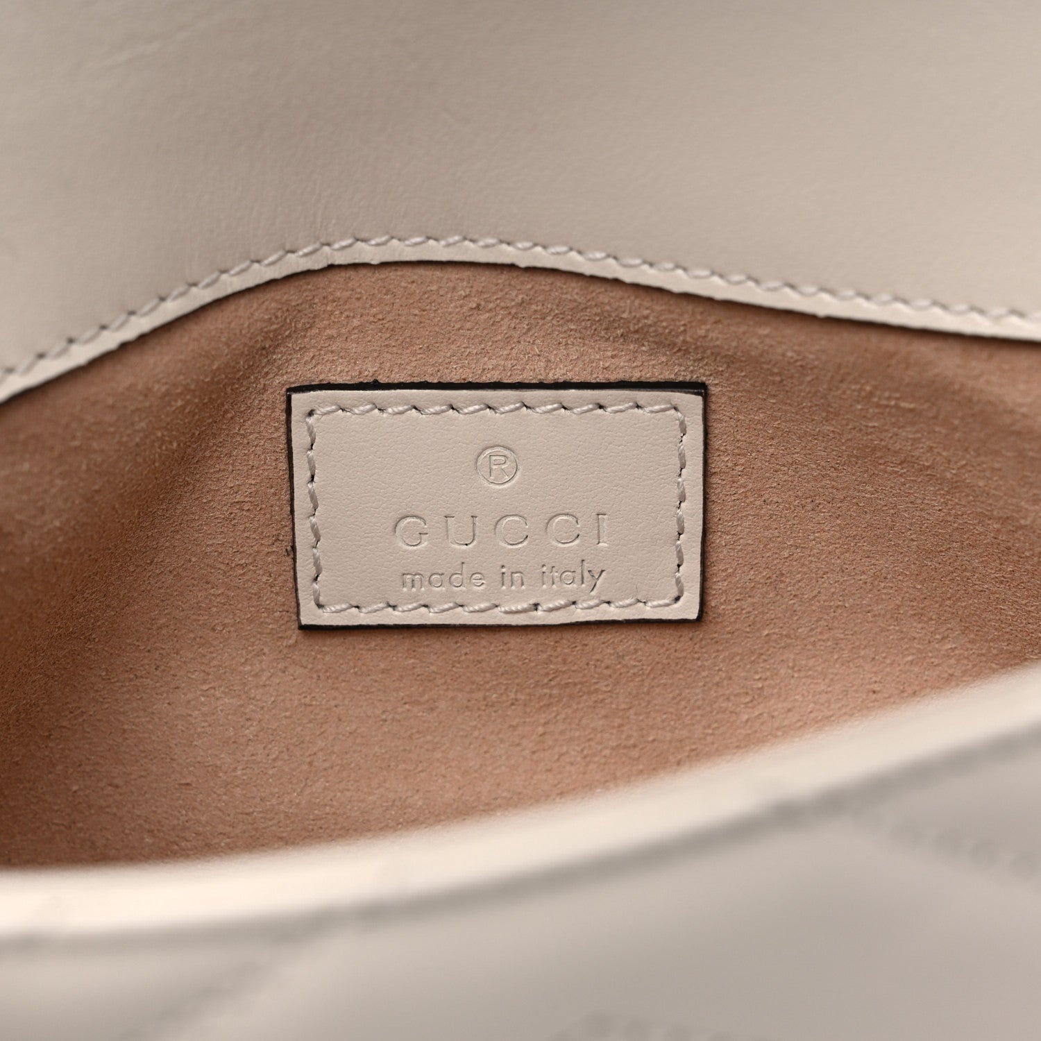 Gucci Calfskin Matelasse Super Mini GG Marmont Shoulder Bag White 6 of 8