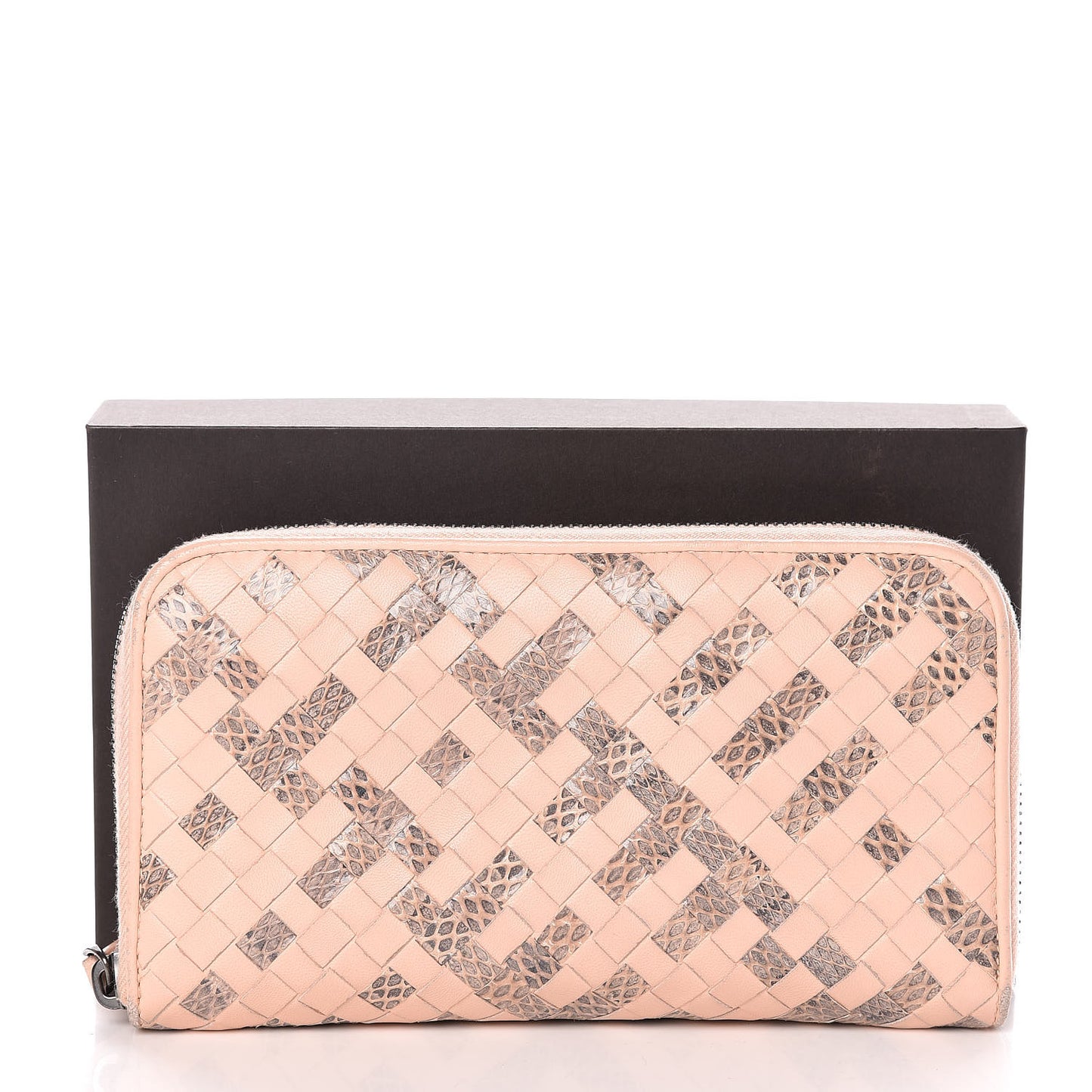 Nappa Intrecciato Ayers Zip Around Wallet Flamingo