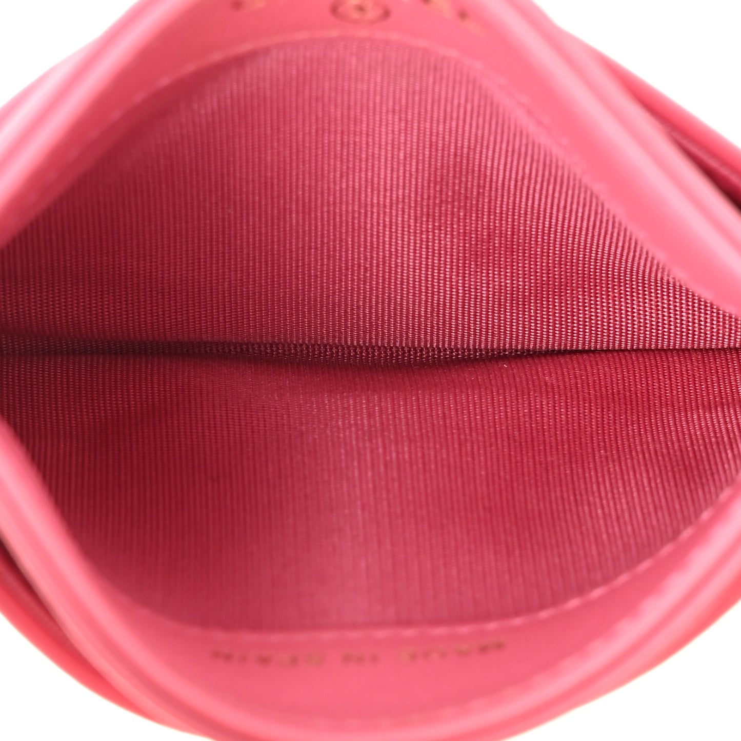 Lambskin Quilted Chanel 19 Card Holder Pink