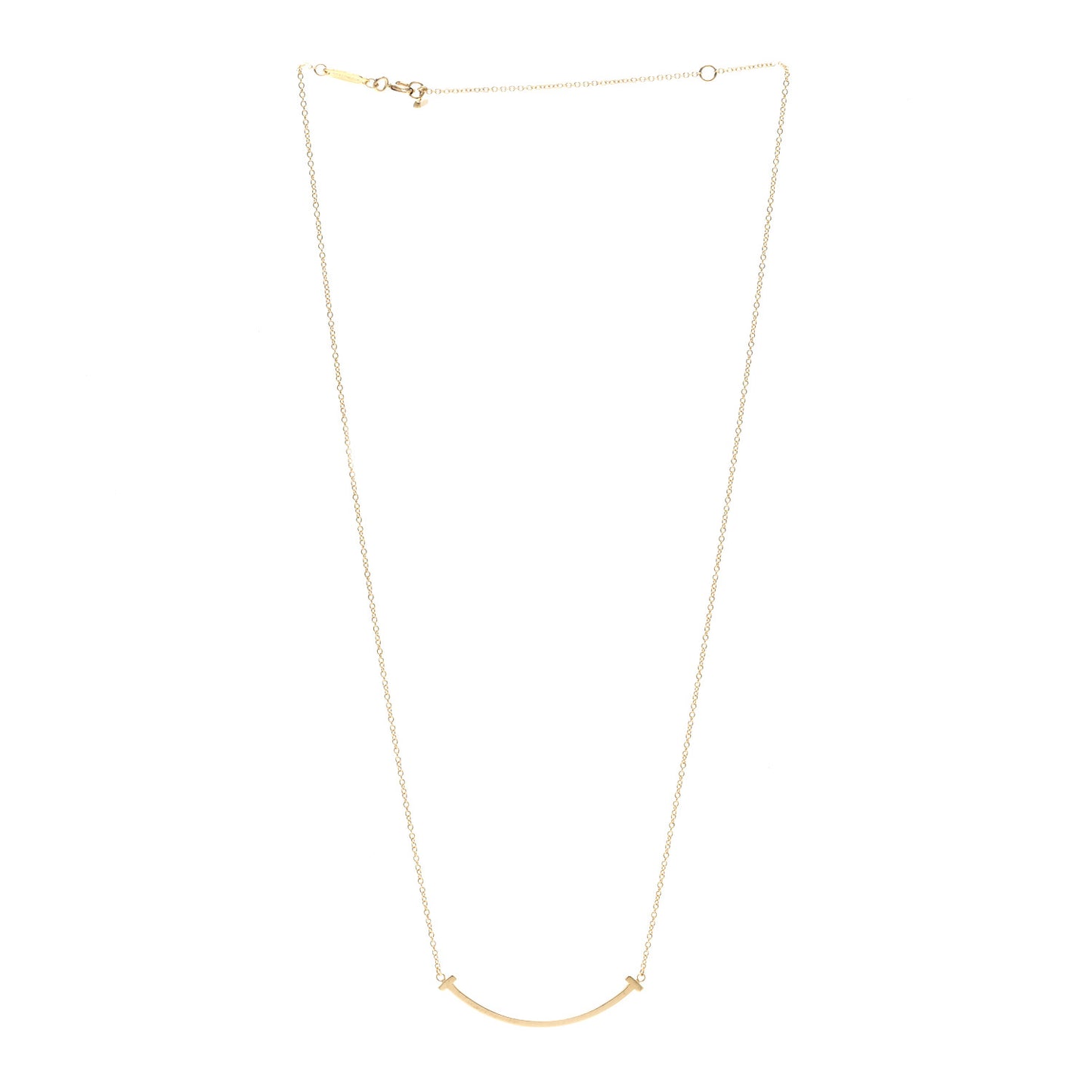 18K Yellow Gold Small T Smile Pendant Necklace