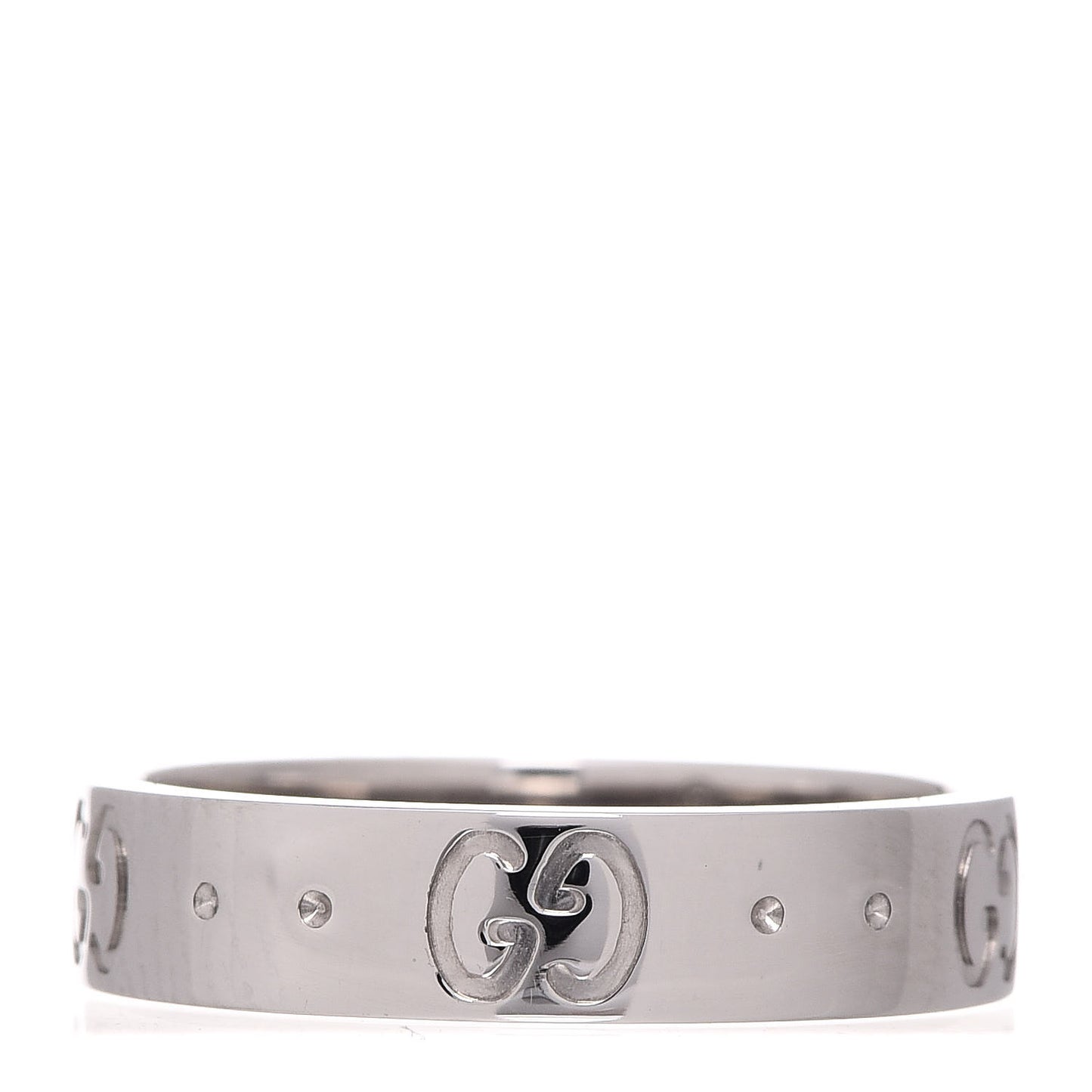 18K White Gold 4mm Icon Thin Band Ring 49 4.75