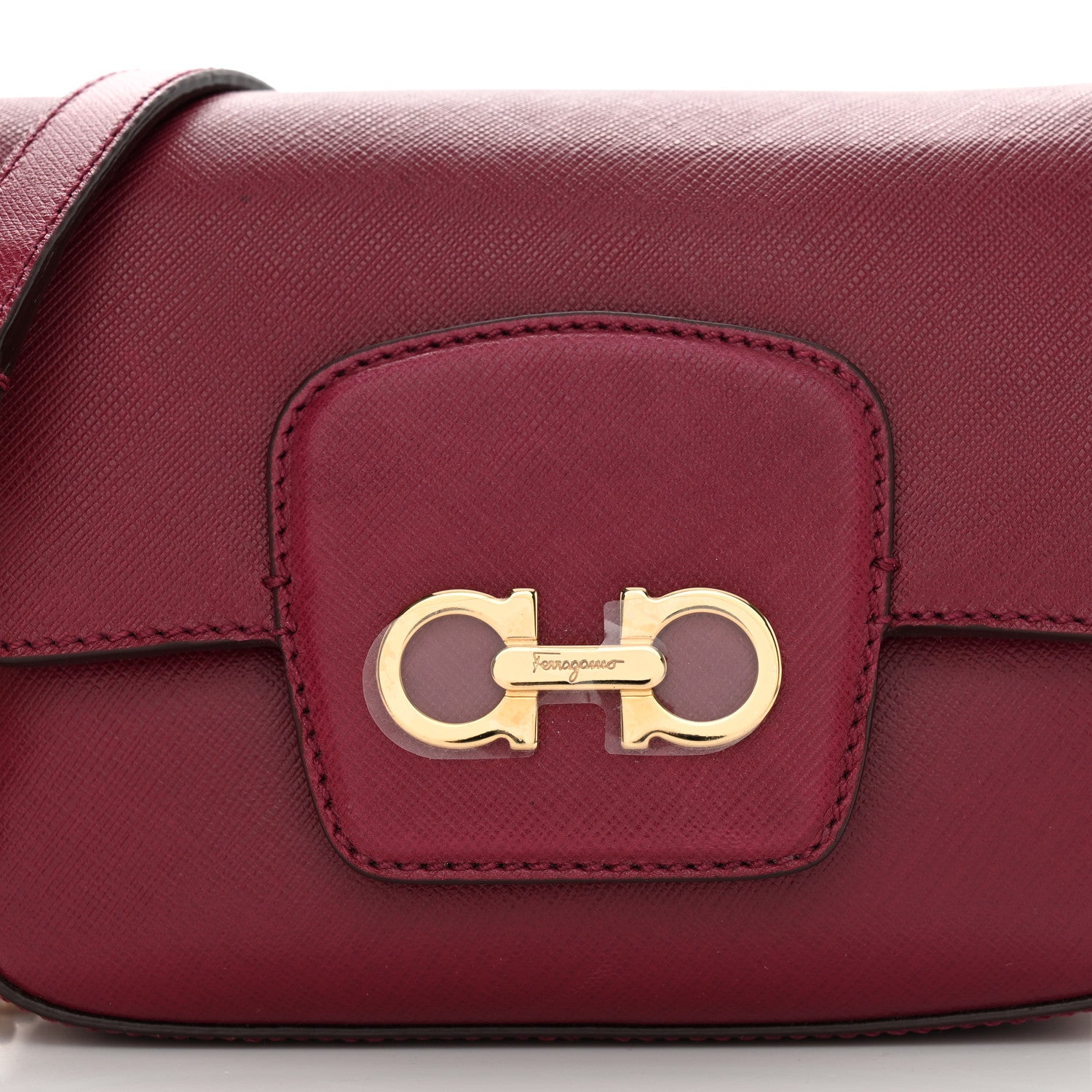 Salvatore Ferragamo Saffiano Paris Crossbody Bag Wine 8 of 11