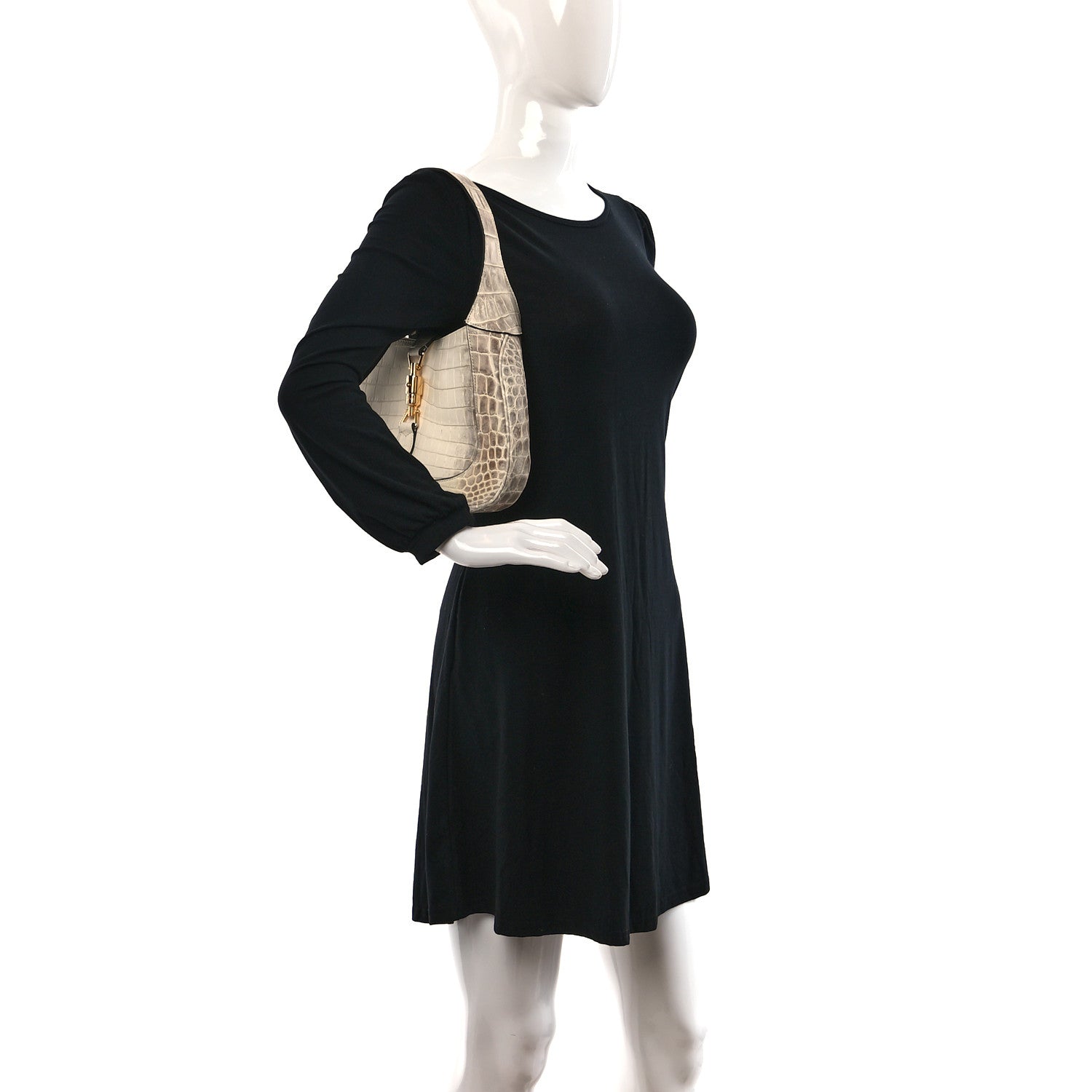Gucci Niloticus Crocodile Himalaya Small Jackie 1961 Hobo 2 of 11