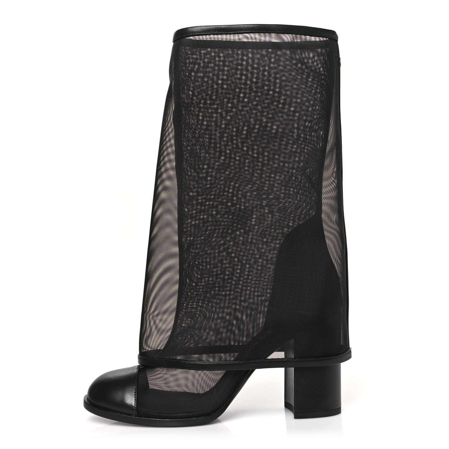 Chanel Mesh Lambskin Cap Toe Ankle Boots 38.5 Black 1 of 8
