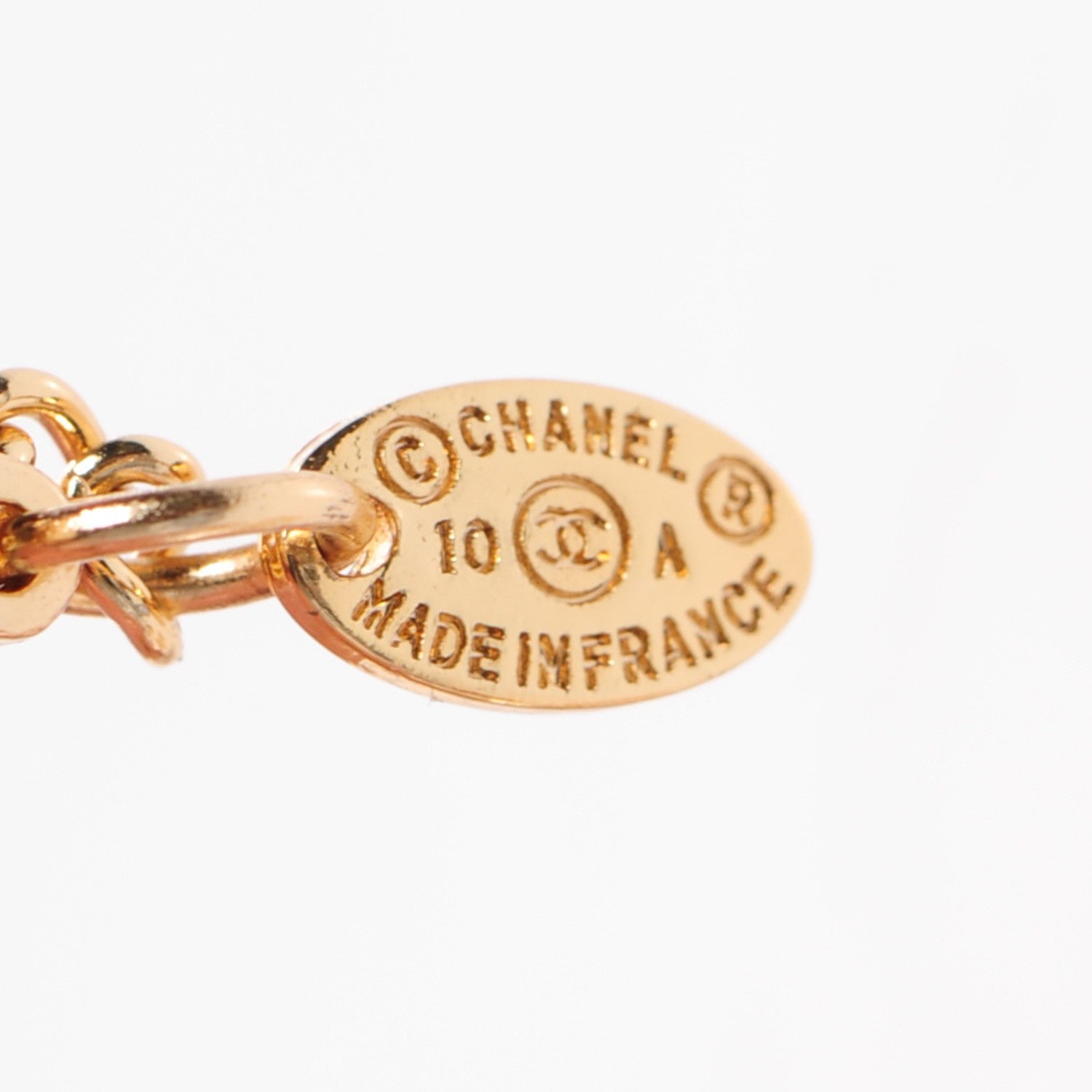 Chanel Gripoix Poured Glass Pearl Maltese Cross Necklace Gold 6 of 7