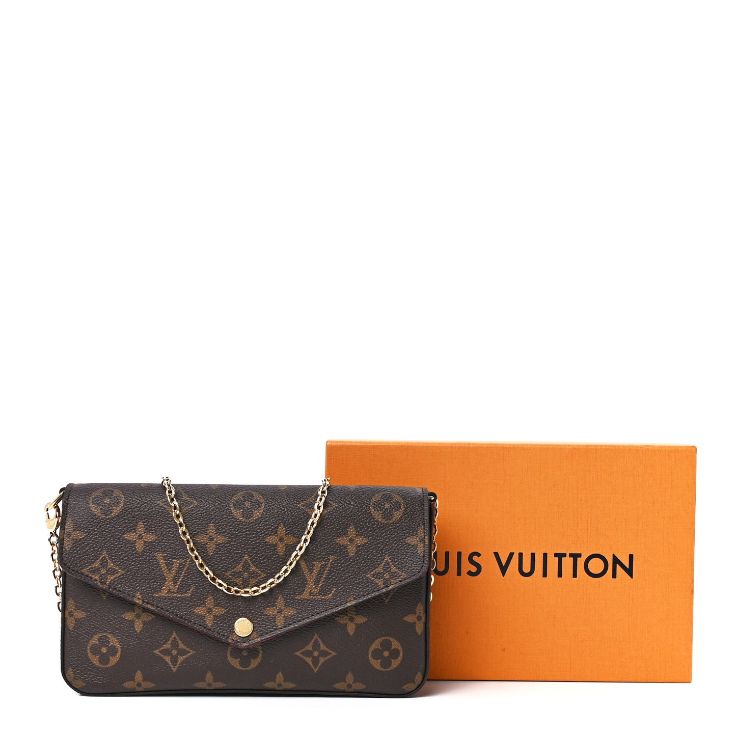 Monogram Pochette Felicie Chain Wallet Fuchsia