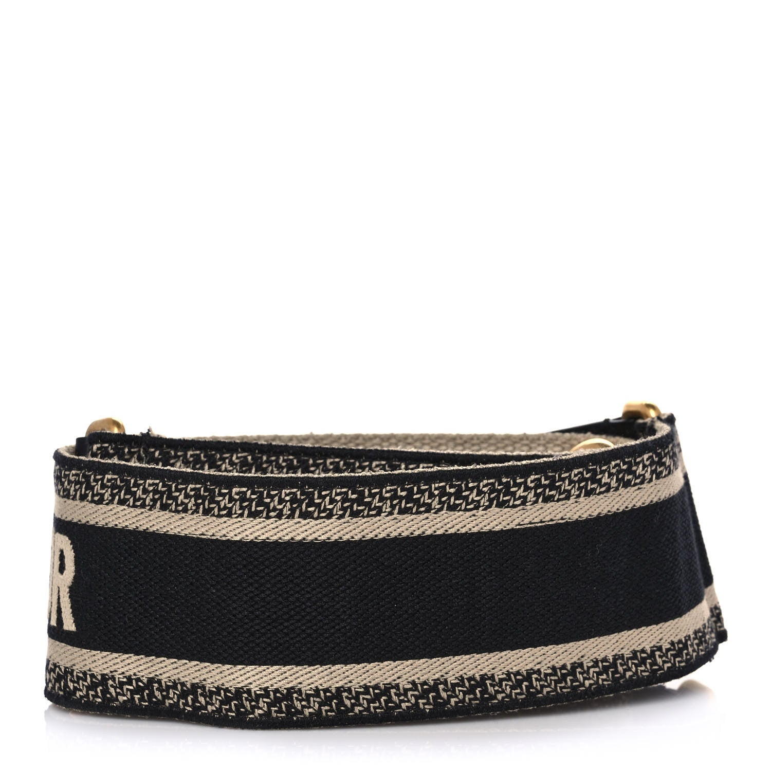 Christian Dior Canvas Embroidered Shoulder Strap Black 2 of 6