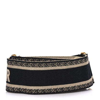 Christian Dior Canvas Embroidered Shoulder Strap Black 2 of 6
