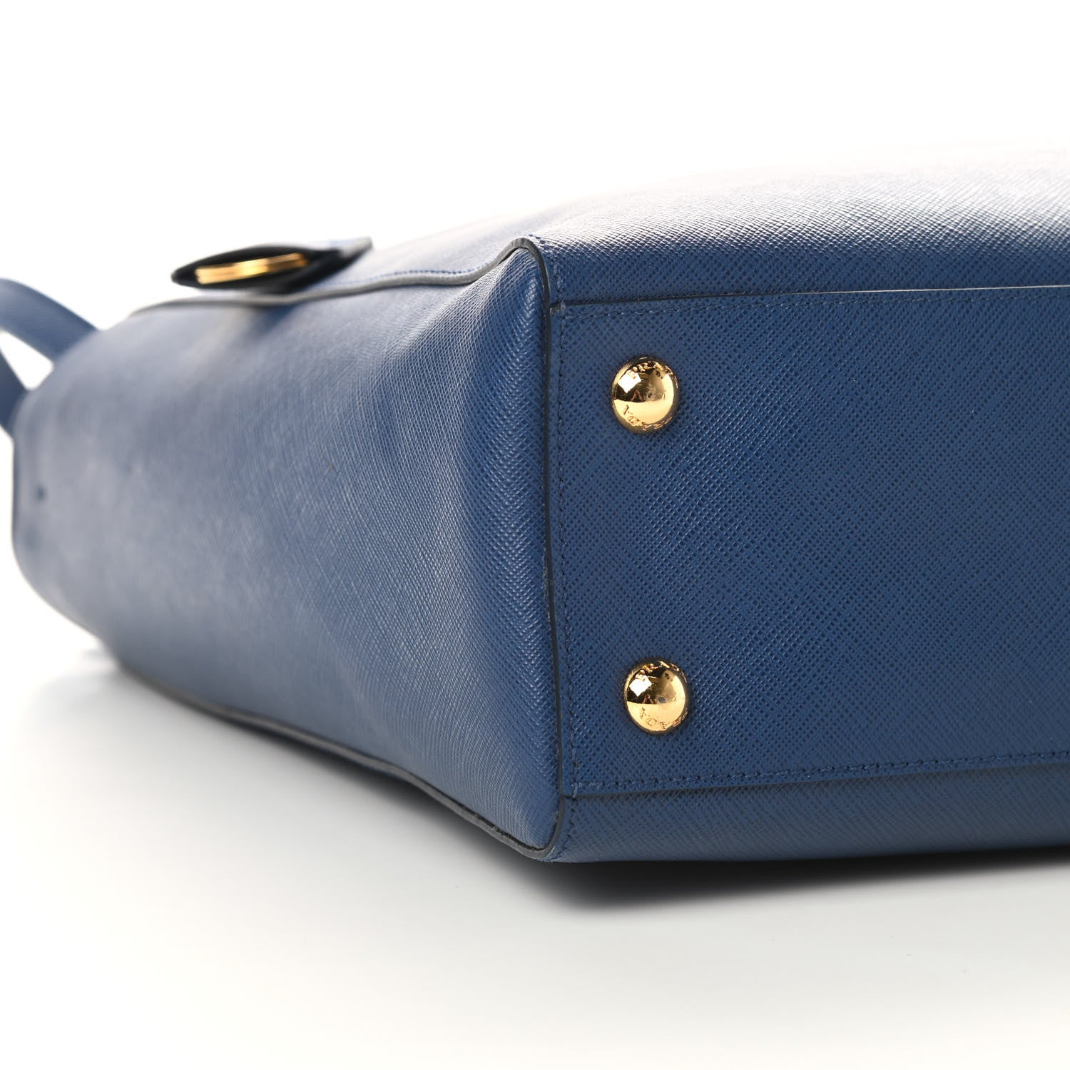 Prada Saffiano Lux Double Handle Shopping Tote Bluette 10 of 12