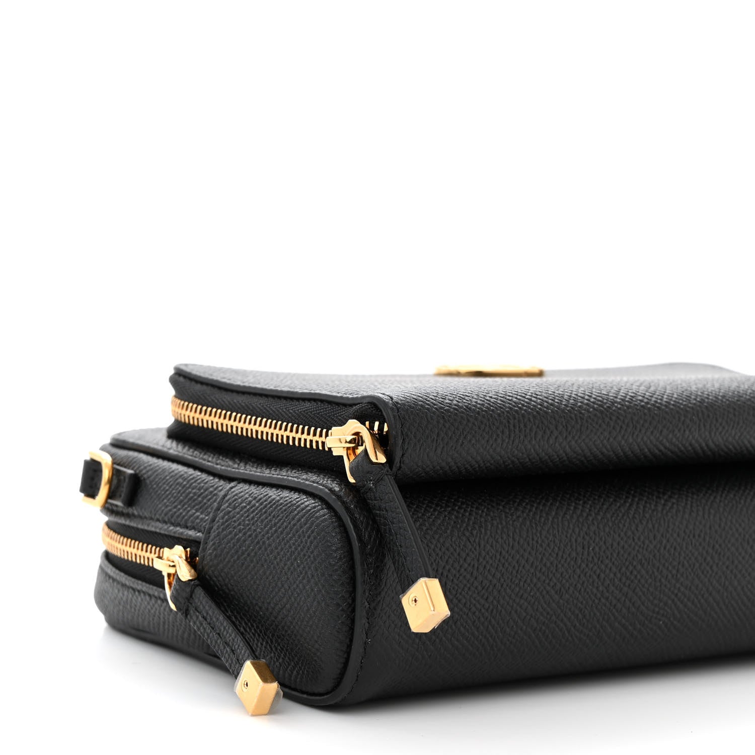 Christian Dior Grained Calfskin Caro Double Pouch Black 8 of 10