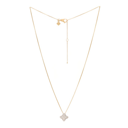 David Yurman 18K Yellow Gold Diamond Pave Quatrefoil Necklace 3 of 5