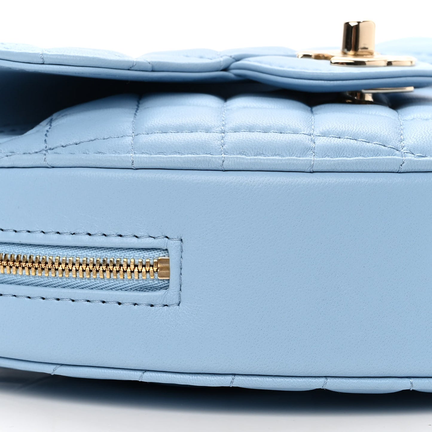 Lambskin Quilted CC In Love Heart Bag Light Blue