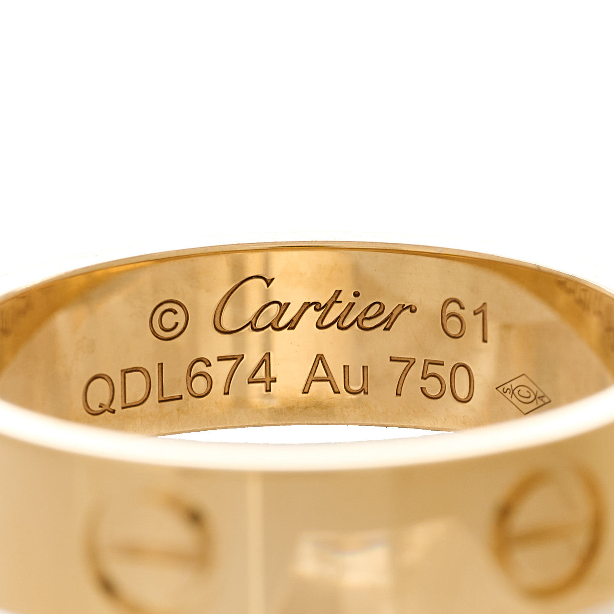 18K Yellow Gold 5.5mm LOVE Ring 61 9.5