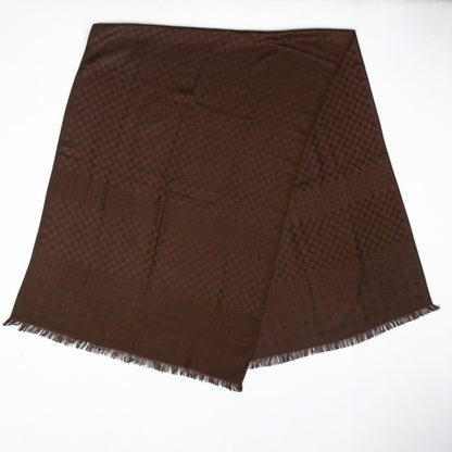 Louis Vuitton Silk Cashmere Monogram Damier Stole Brown 3 of 5