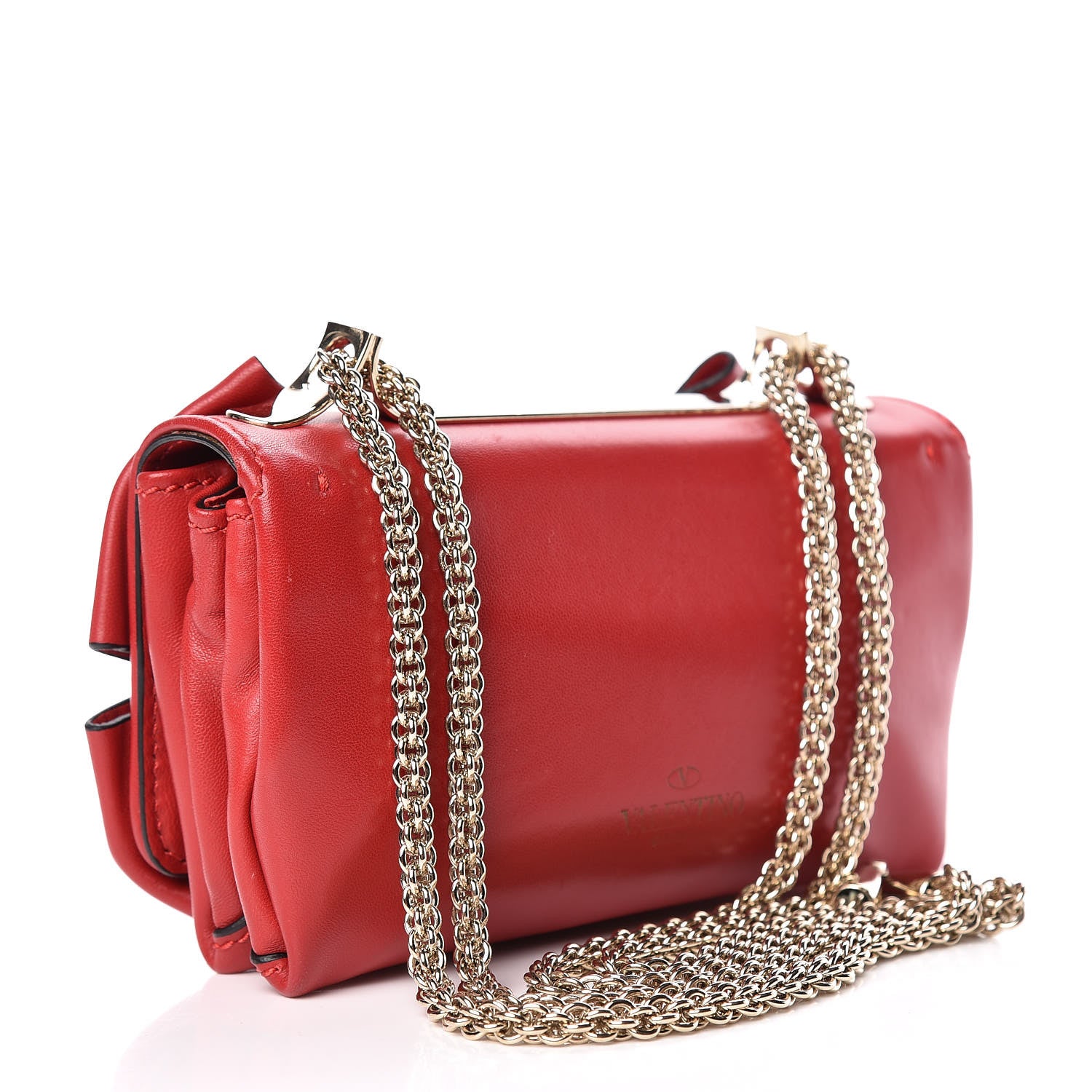 Valentino Garavani Nappa Bow Flap Shoulder Bag Red 3 of 9