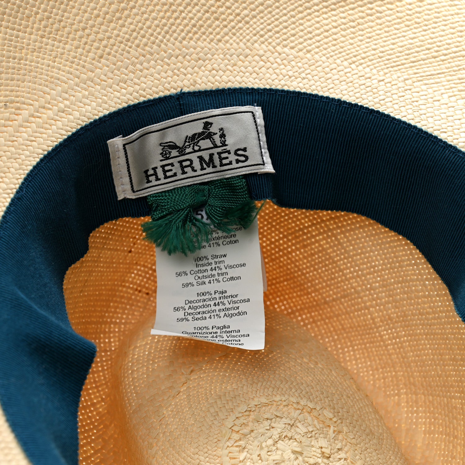 Hermes Straw Arizona Panama Brisa Hat 57 Naturel Multicolor 8 of 10