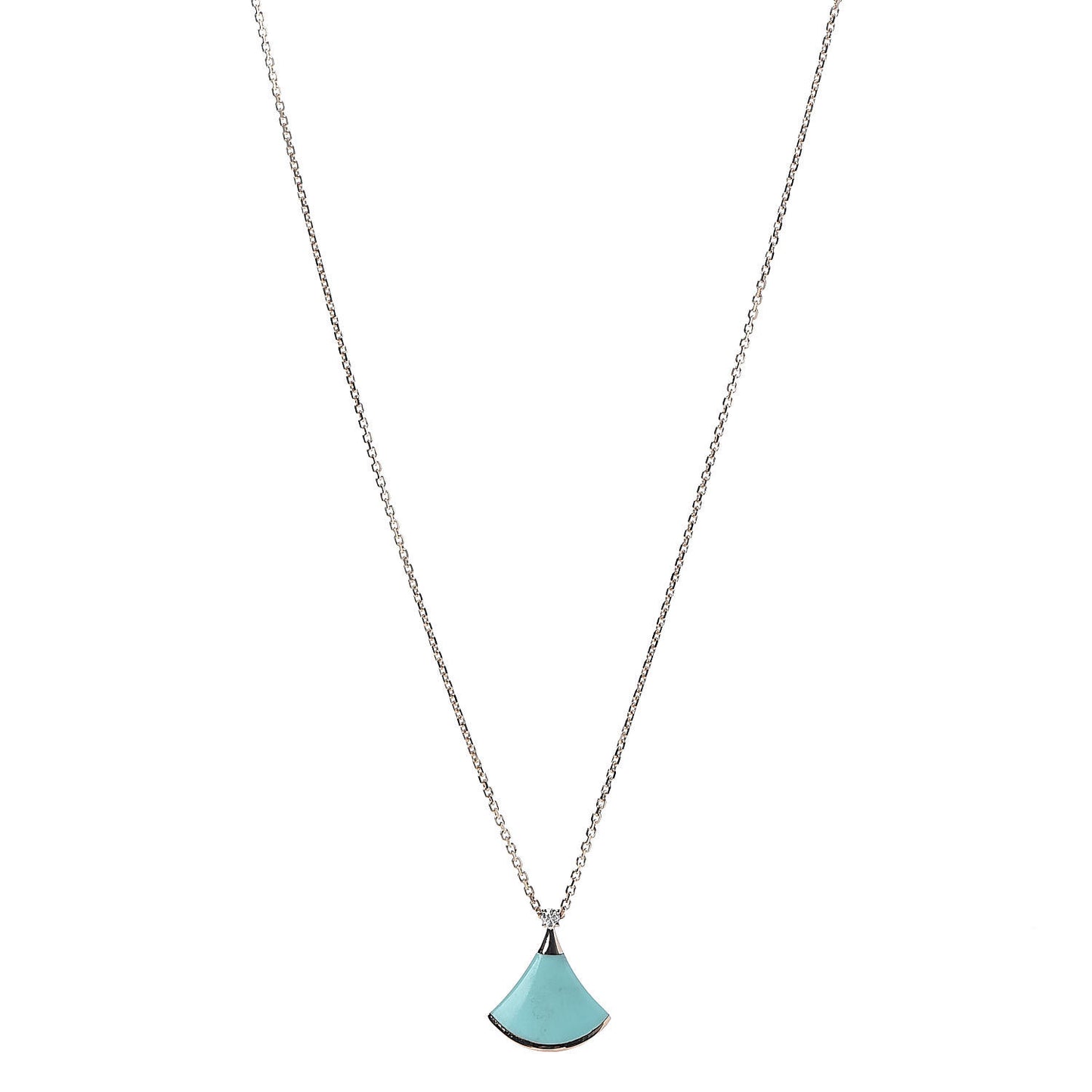 18K Rose Gold Diamond Turquoise Divas' Dream Pendant Necklace