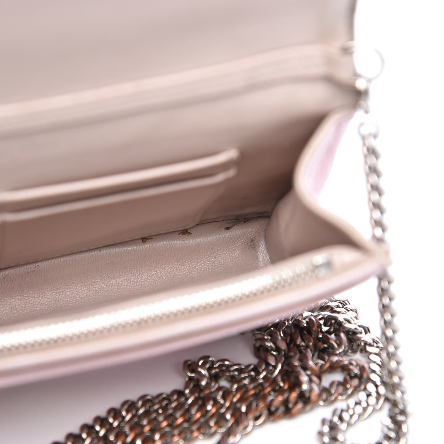 Christian Dior Grained Calfskin Diorama Wallet on Chain Pouch Rose Poudre 19 of 20