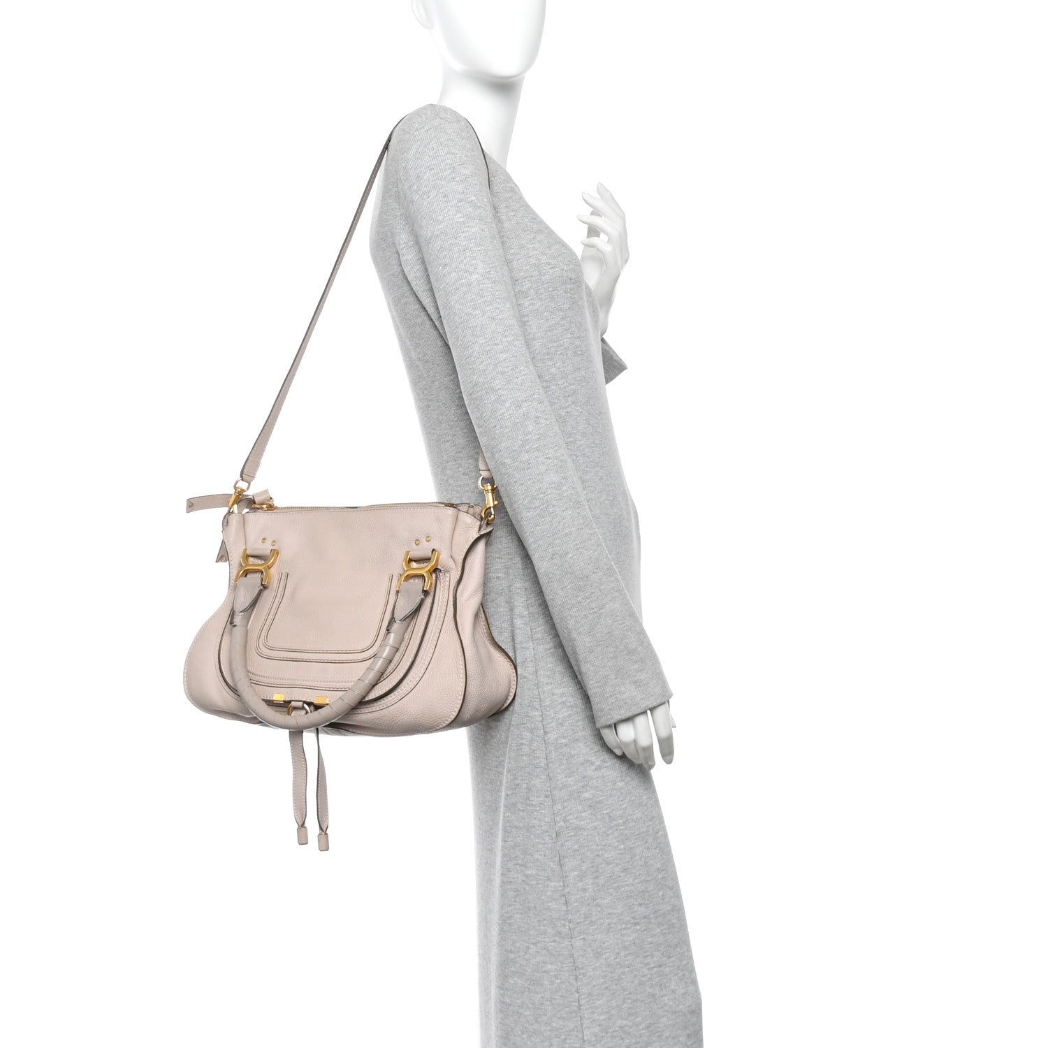 Chloe Calfskin Medium Marcie Satchel Abstract White 2 of 10