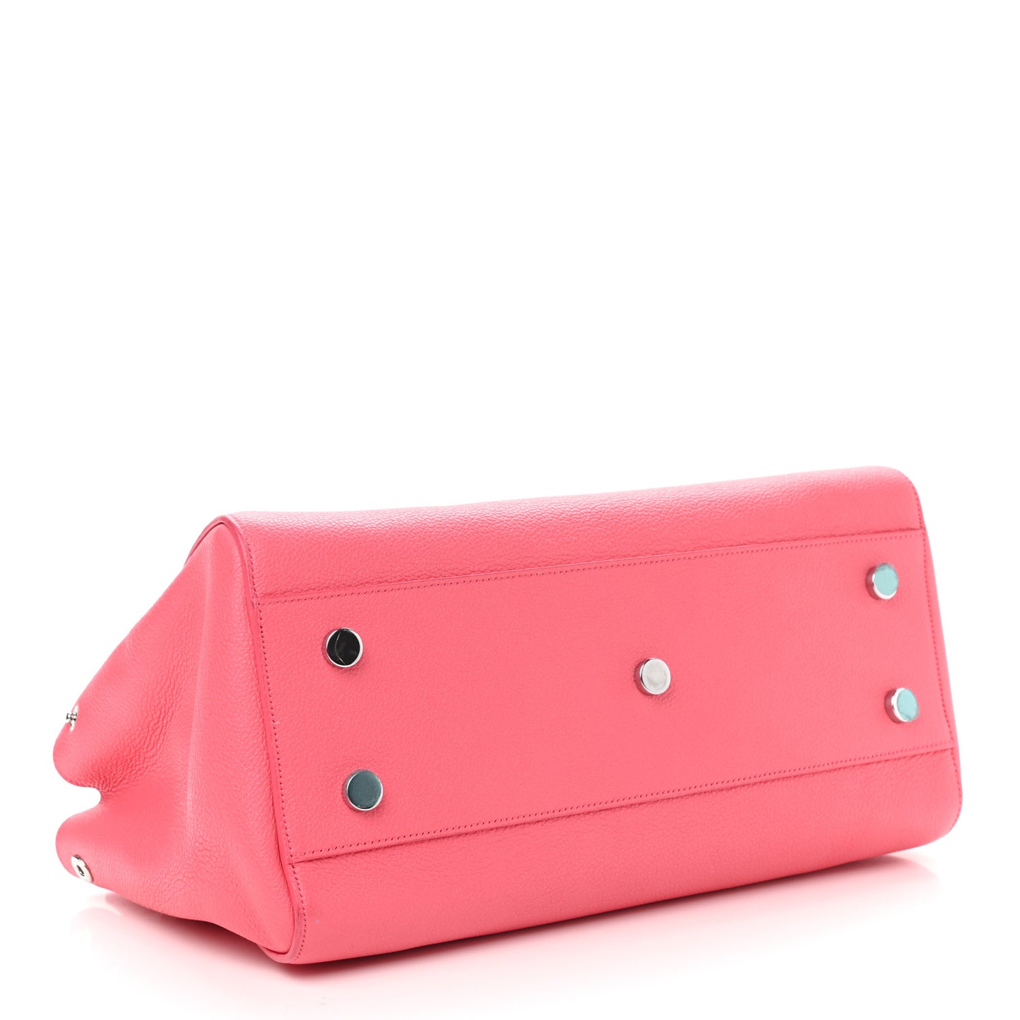 Grained Calfskin Small Cabas Rive Gauche Rose Clair