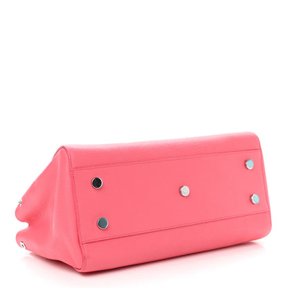 Saint Laurent Grained Calfskin Small Cabas Rive Gauche Rose Clair 4 of 9