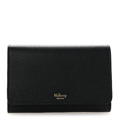 Mulberry Small Classic Grain Medium Continental French Wallet Black 1 of 10