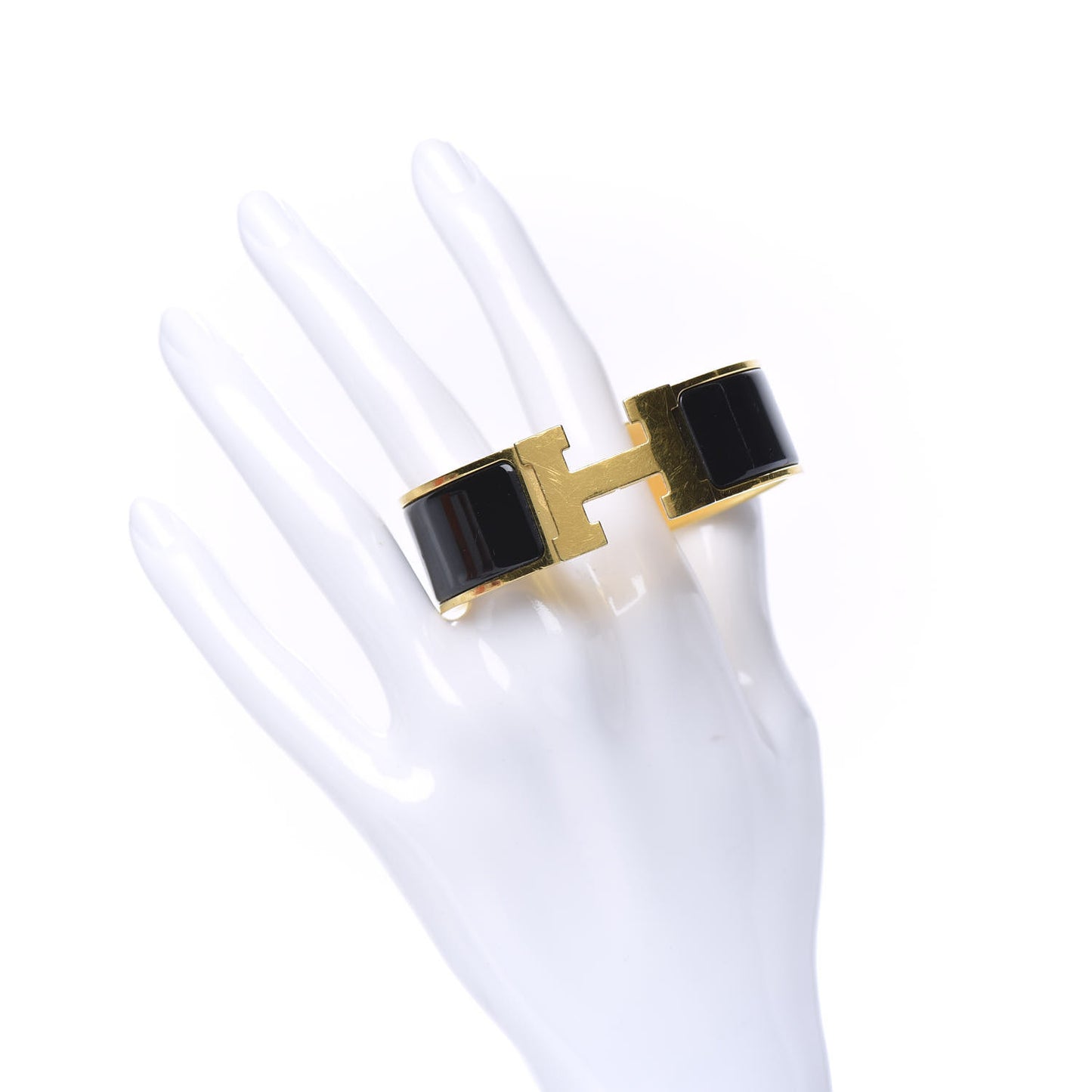 Enamel Wide Clic Clac H Bracelet GM Black