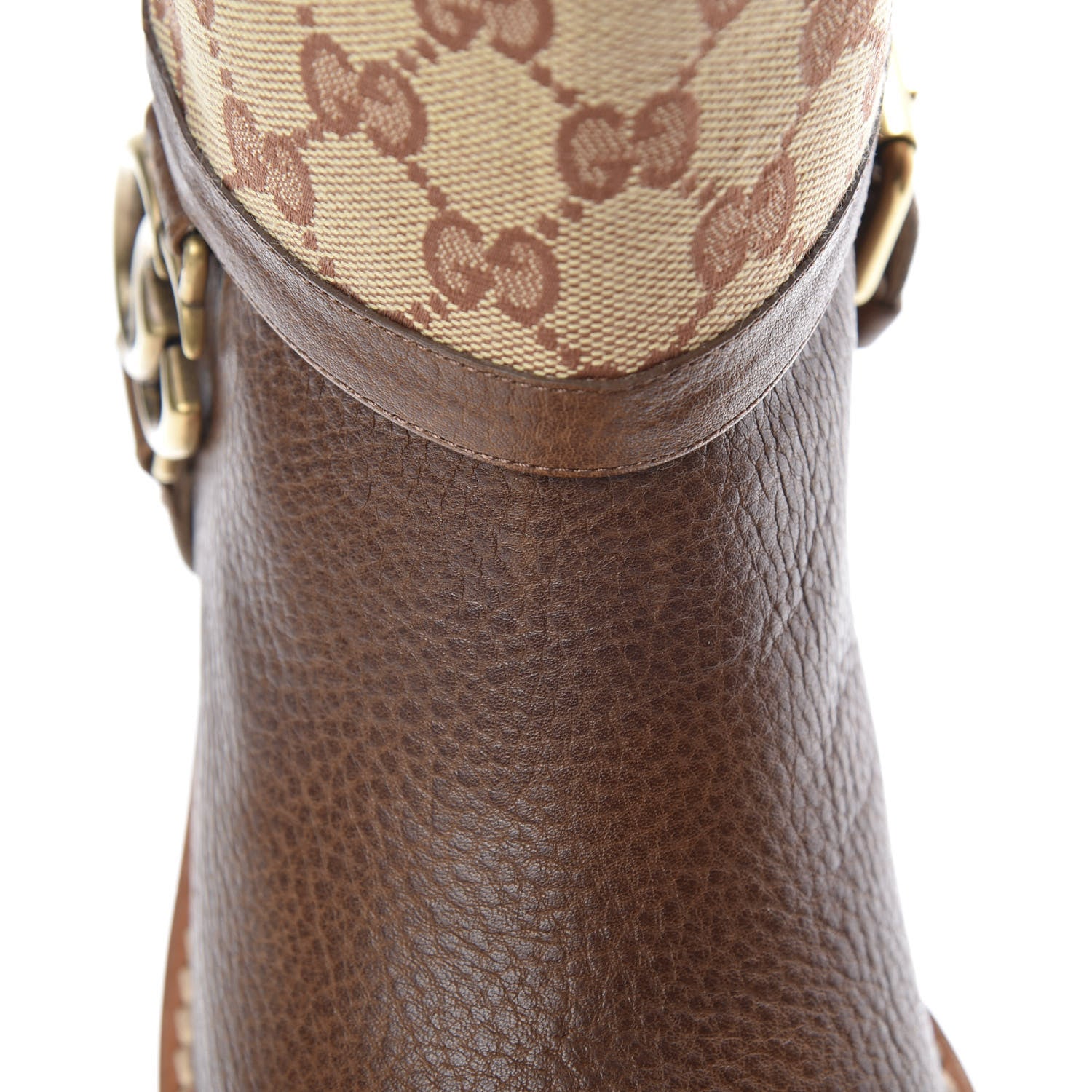 Gucci GG Monogram Calfskin Lola Tall Boots 39.5 Beige Ruggine Cuir 8 of 10