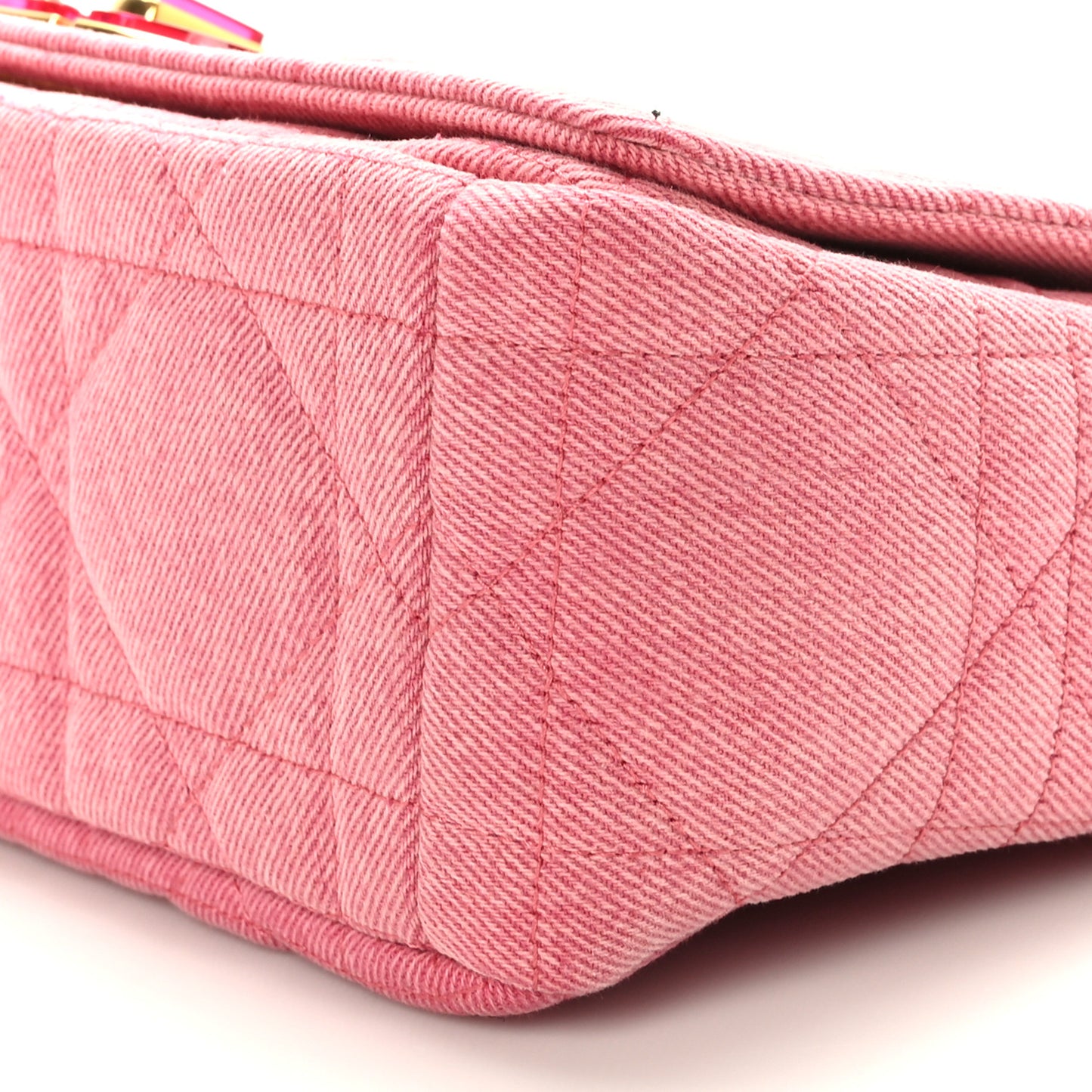 Denim Macrocannage Medium Caro Bag Fuchsia Multicolor