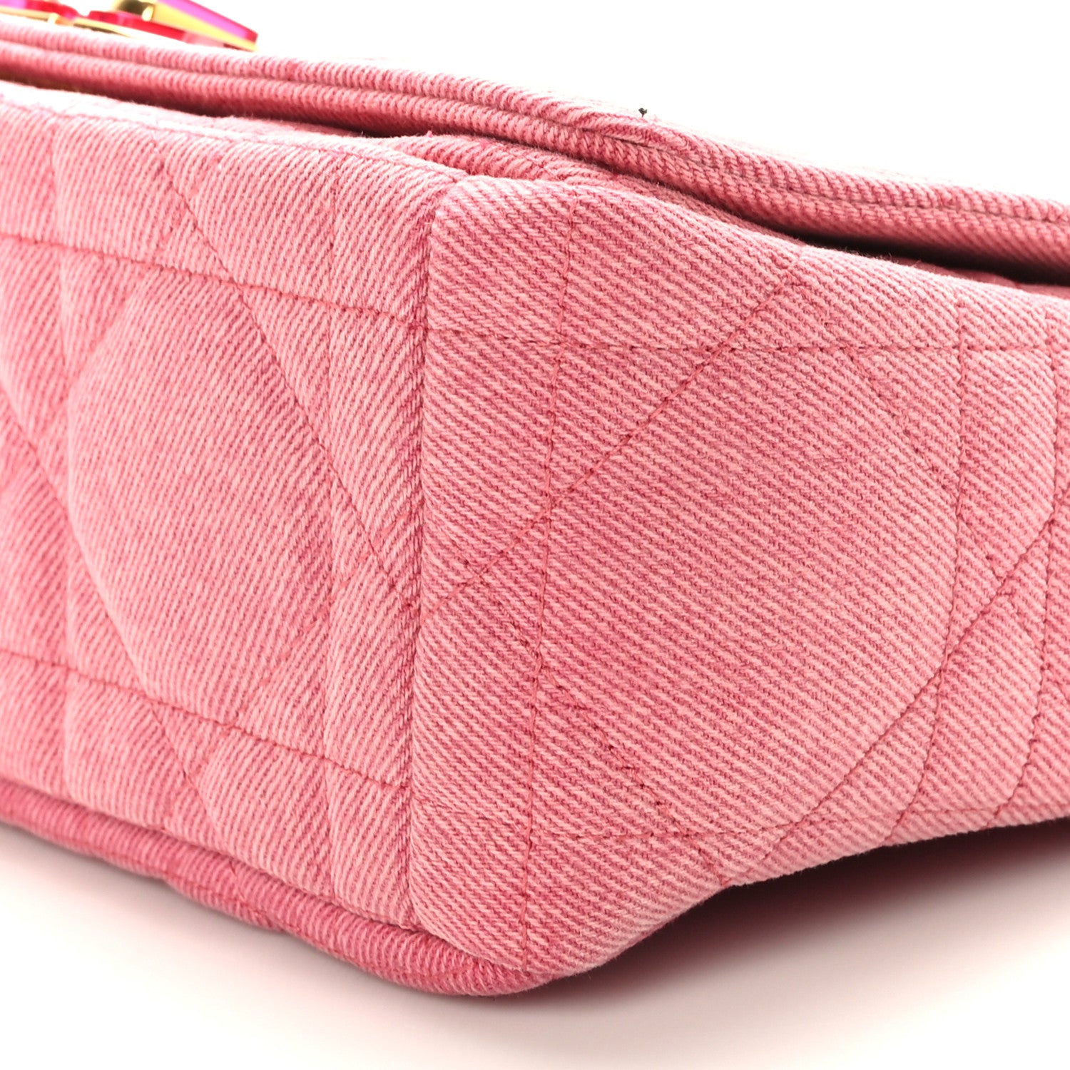 Christian Dior Denim Macrocannage Medium Caro Bag Fuchsia Multicolor 9 of 9