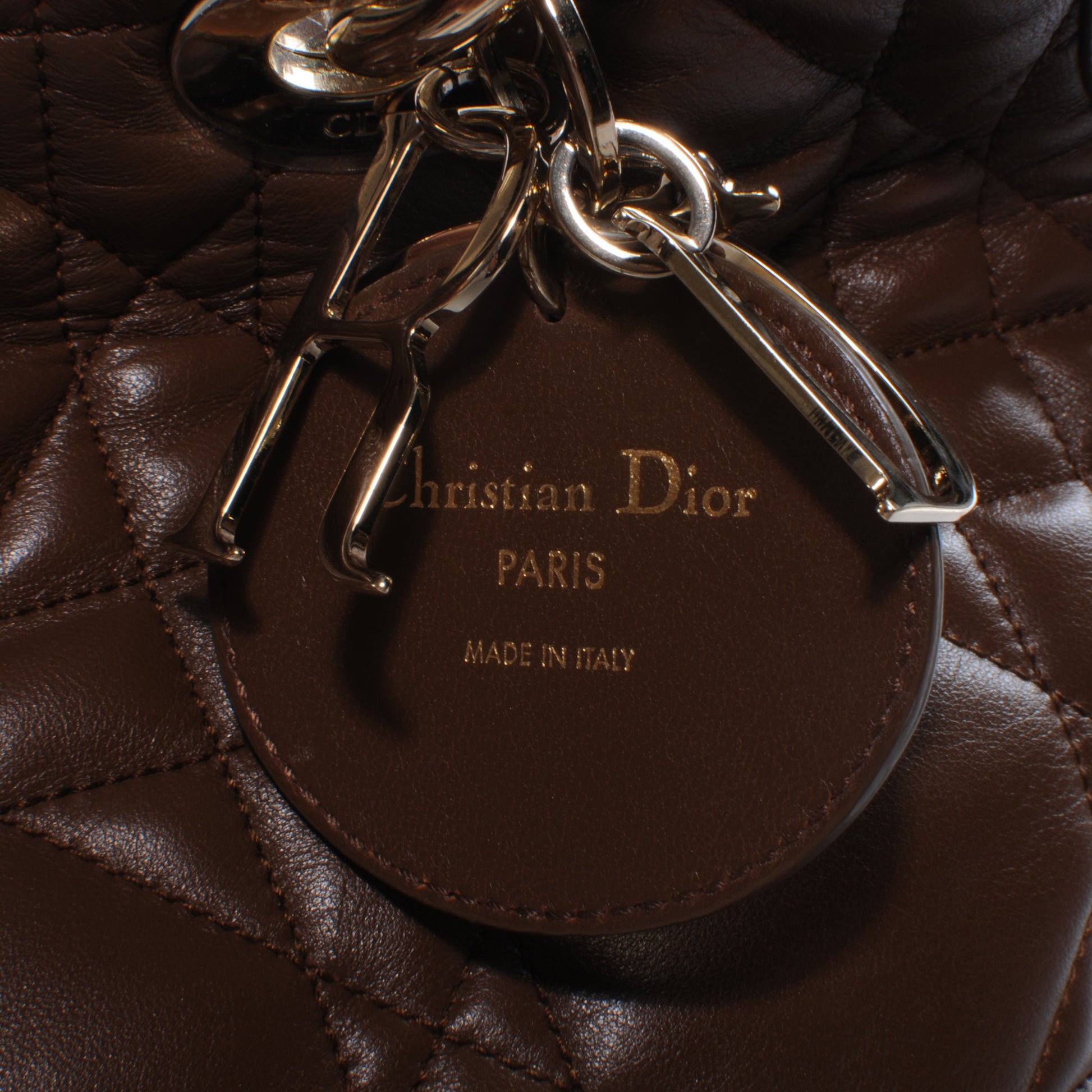 Christian Dior Cannage Python Medium Granville Marron Fonce 5 of 8