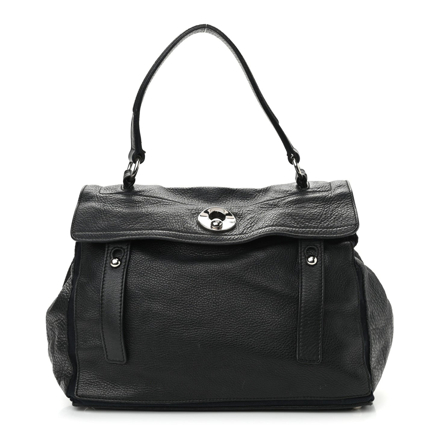 Calfskin Canvas Medium Muse Two Black