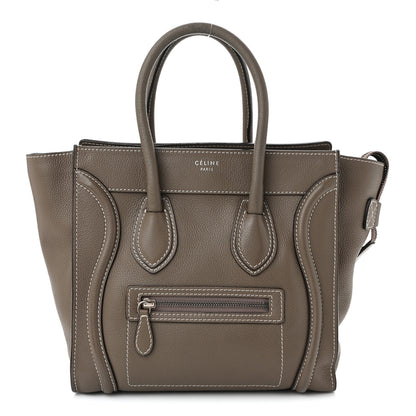 Celine Drummed Calfskin Micro Luggage Souris 1 of 11