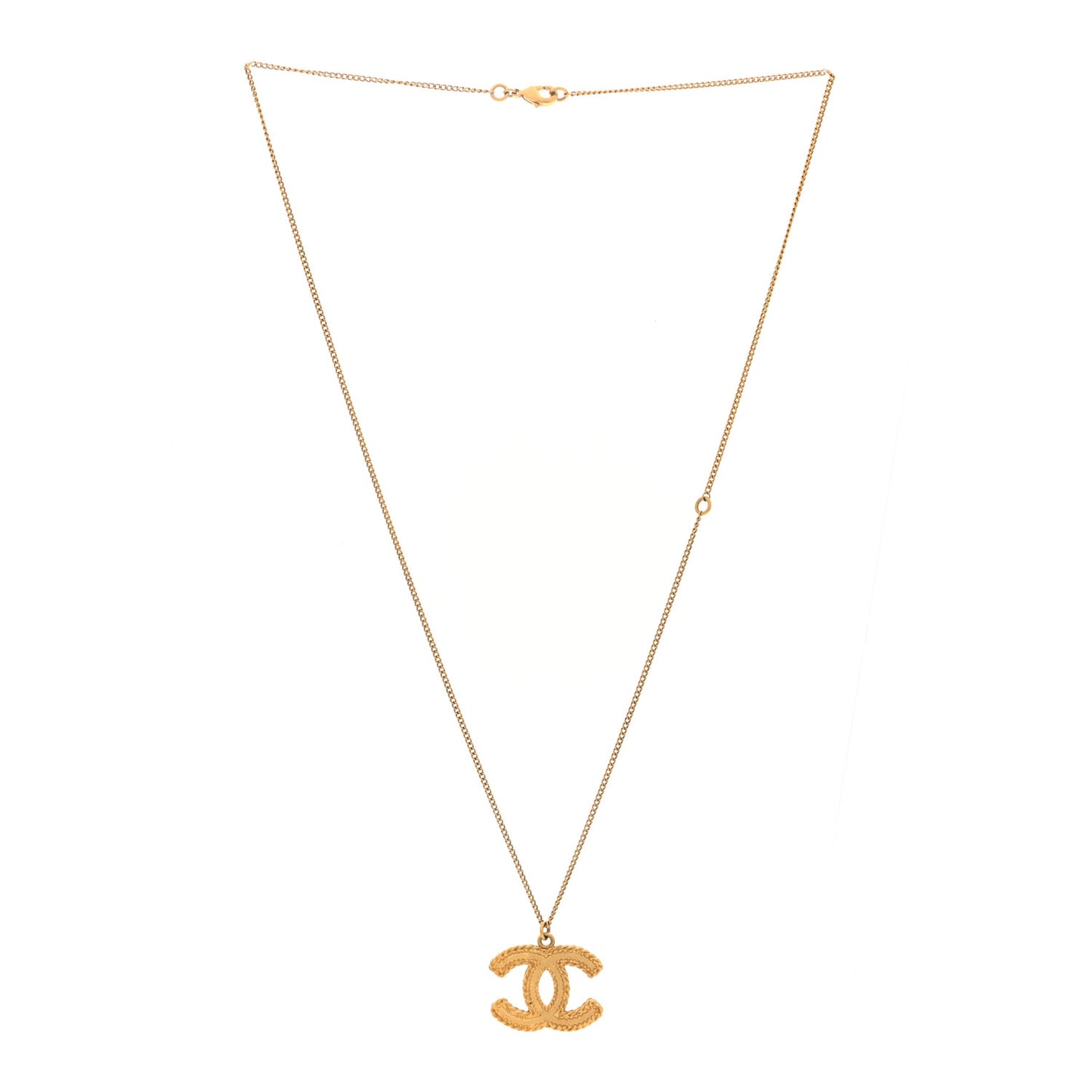 Metal CC Necklace Matte Gold