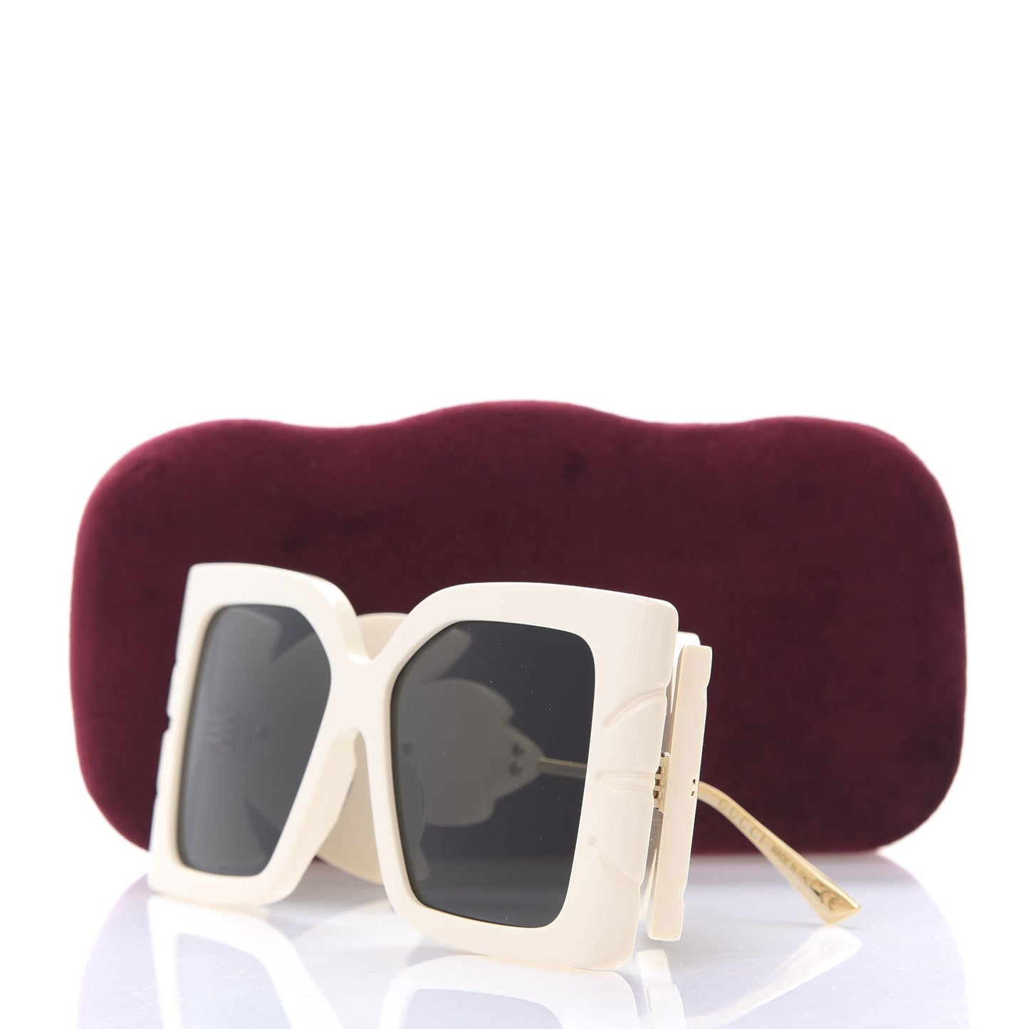 Acetate Square Frame Wing Sunglasses GG0535S Ivory