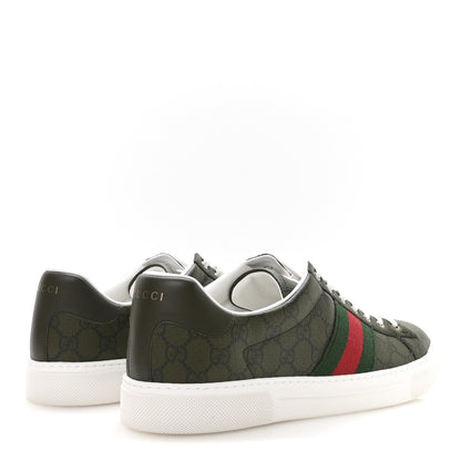 Gucci GG Supreme Monogram Web Mens New Ace Sneakers 11 Green 5 of 9