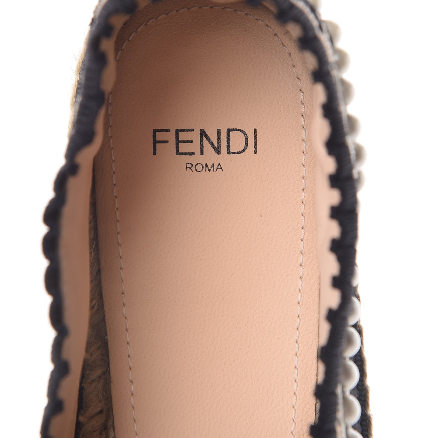 Fendi Knit Pearlescent Espadrille 35.5 Black 7 of 10