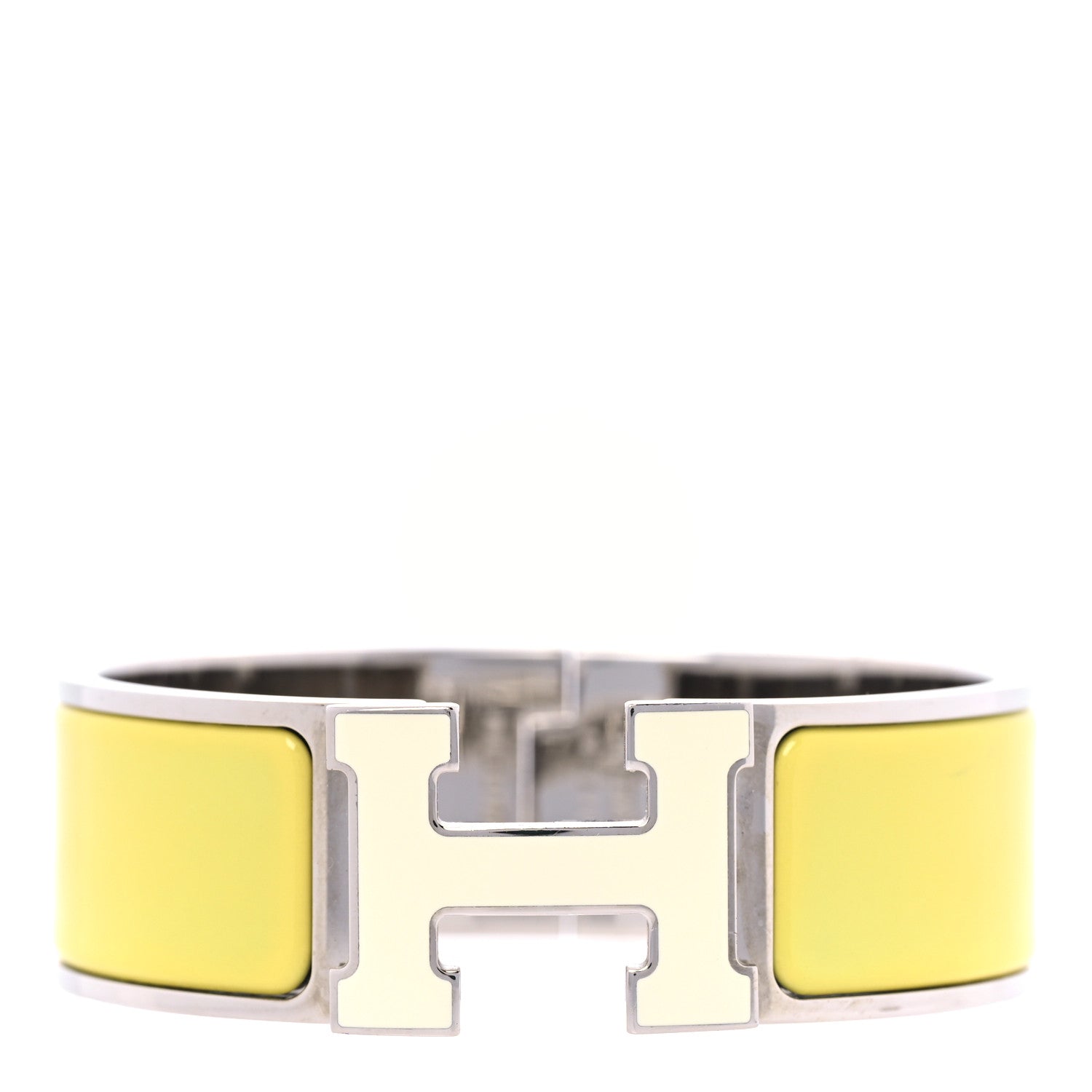 Hermes Enamel Wide Clic Clac H Bracelet PM Jaune Soleil 1 of 4