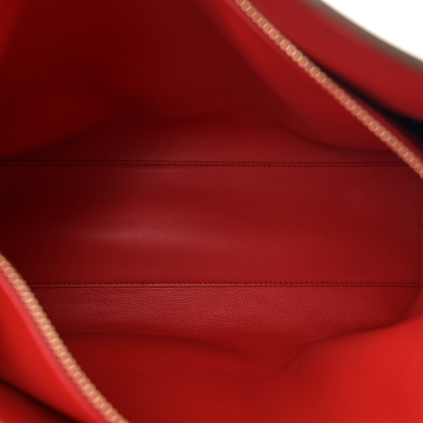 Calfskin Large Hug Soft Bicolor Shoulder Bag Clay Flame Red