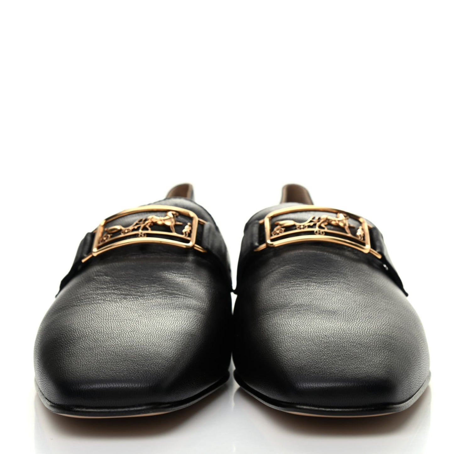Goatskin Womens Time Loafers 35.5 Black