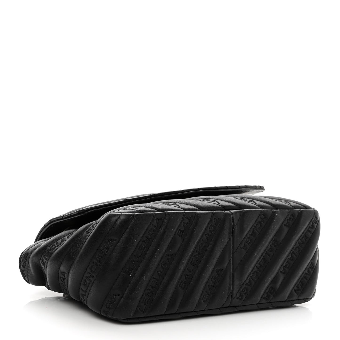 Calfskin Logo Matelasse S BB Round Shoulder Bag Black