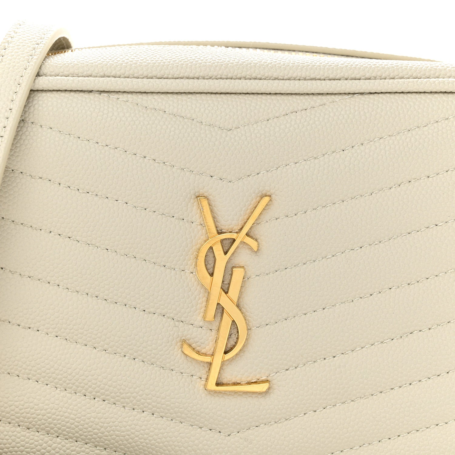 Saint Laurent Grain De Poudre Matelasse Monogram Mini Lou Camera Bag Crema Soft 8 of 11