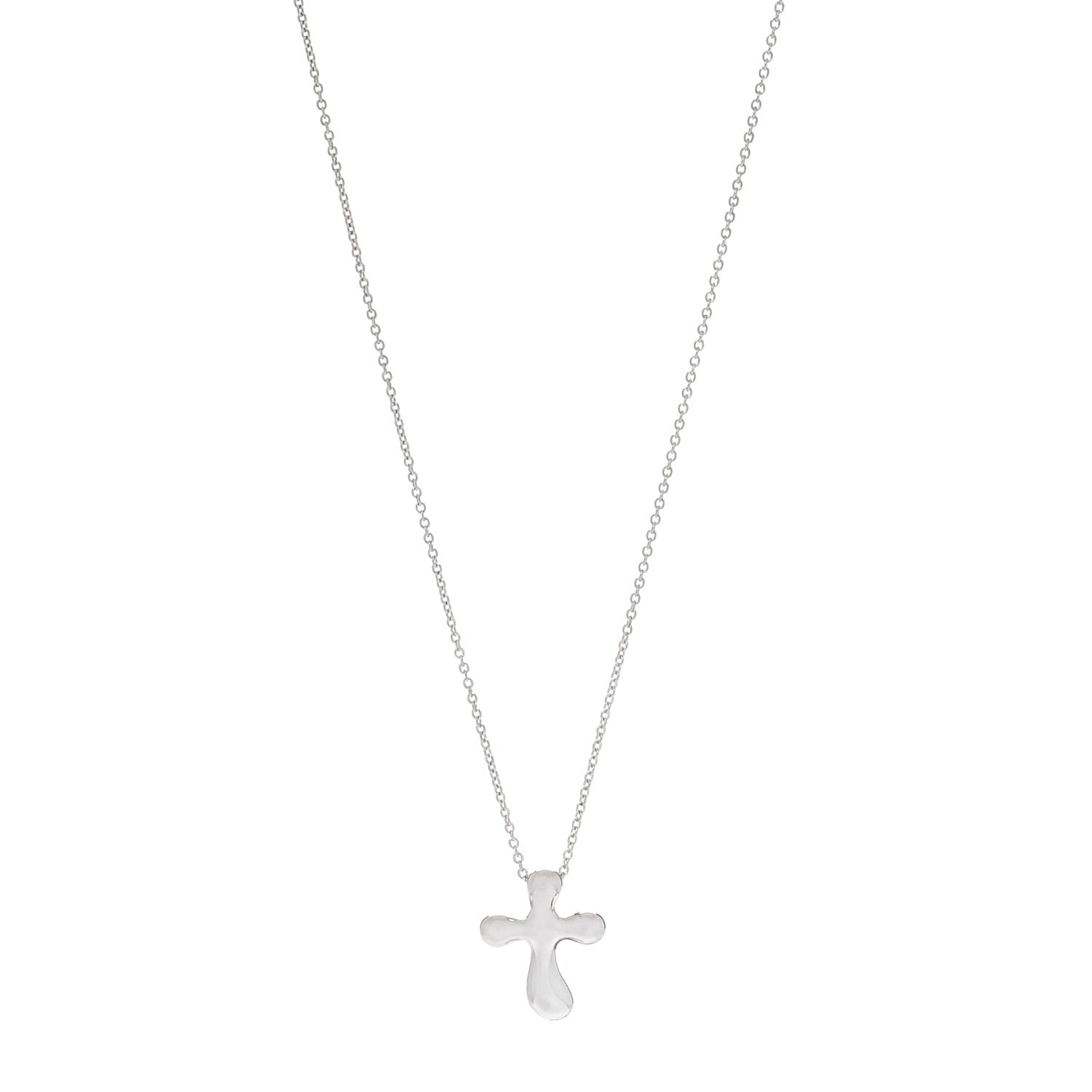 Tiffany Sterling Silver 14mm Elsa Peretti Cross Pendant Necklace 1 of 4