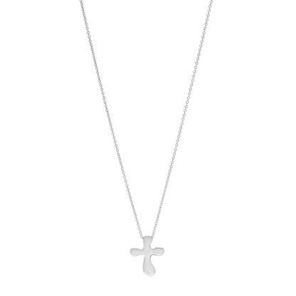 Tiffany Sterling Silver 14mm Elsa Peretti Cross Pendant Necklace 1 of 4