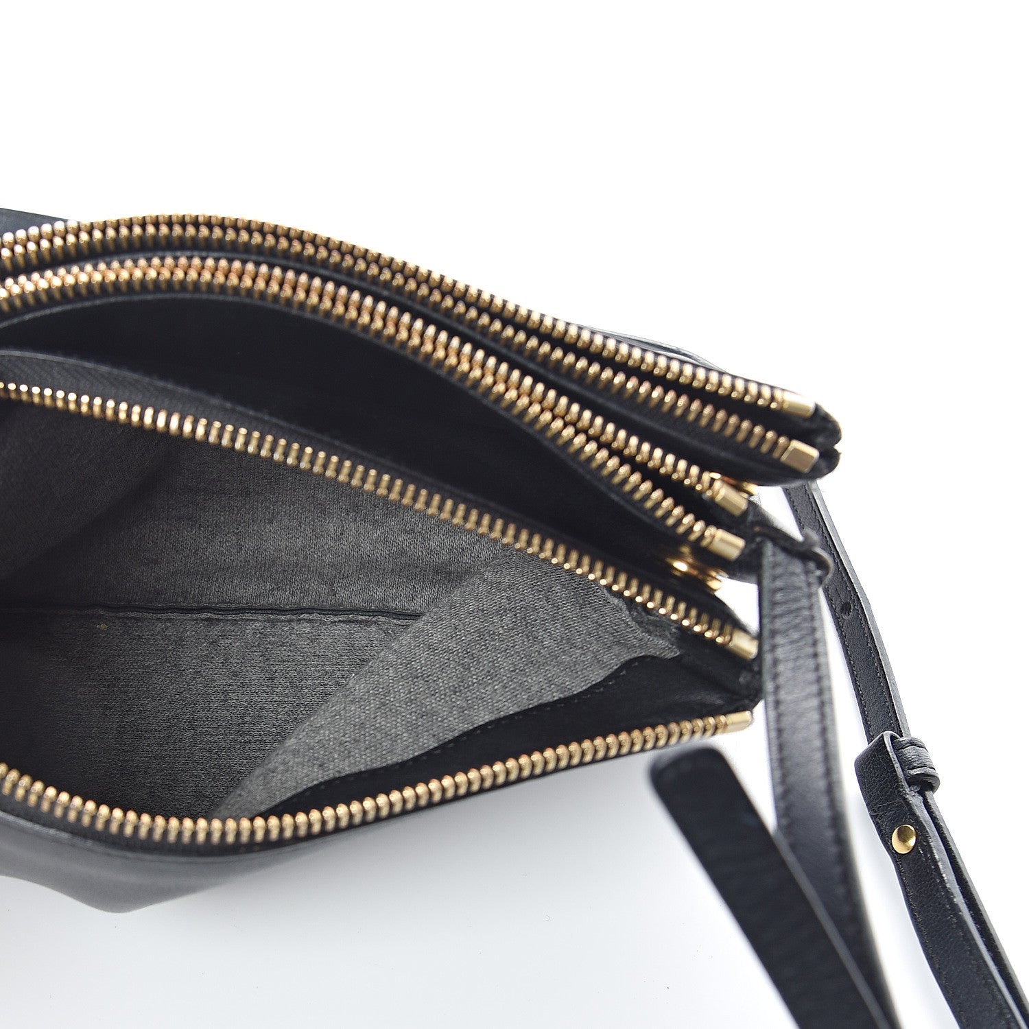 Celine Lambskin Small Trio Crossbody Bag Black 6 of 9