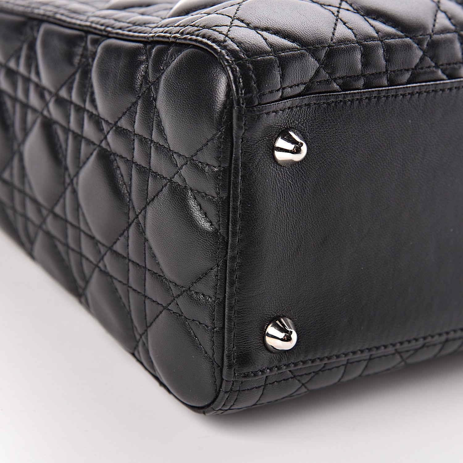 Christian Dior Lambskin Cannage Large Lady Dior Black 9 of 10