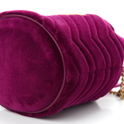 Gucci Velvet Matelasse Mini GG Marmont 2.0 Bucket Bag Fuchsia Violet Cyclamen 8 of 8