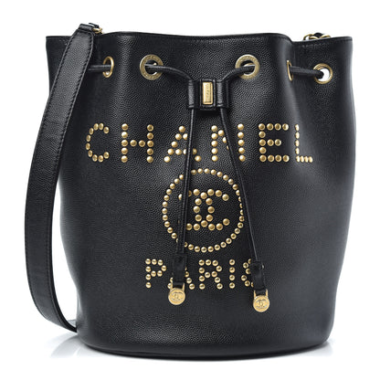 Chanel Caviar Deauville Drawstring Bucket Bag Black 1 of 12